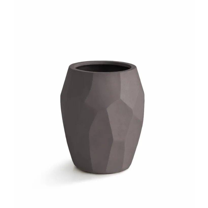 Liscio Facet Pot Ash Brown — dizajnerska ukrasna tegla, Le Papillon